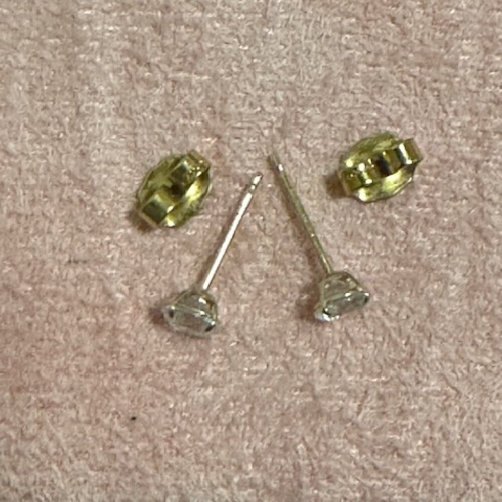 Ross-Simons Round CZ Stud Earrings in 14kt Yellow Gold - Picture 6 of 7